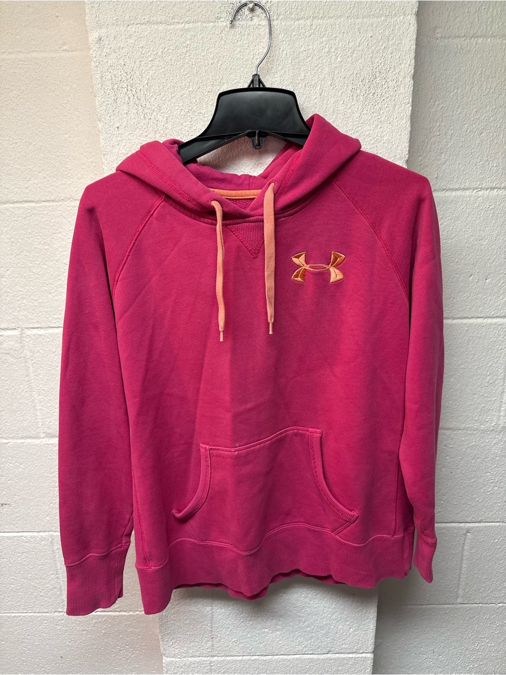 Under Armour Hot Pink Hoodie with Peach Logo